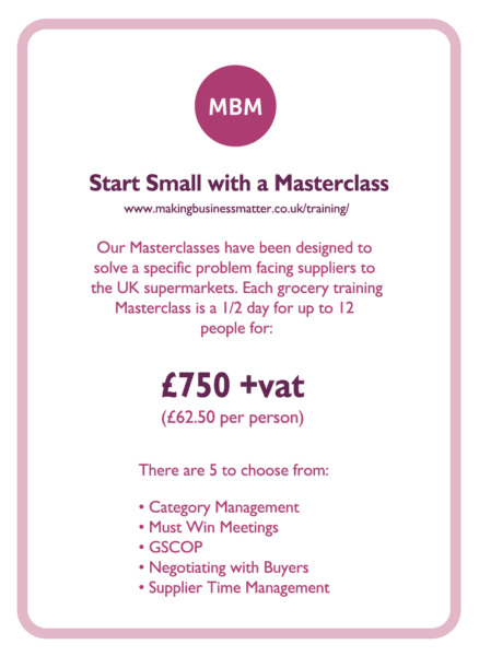 Caroline coaching card titled Start small with a masterclass