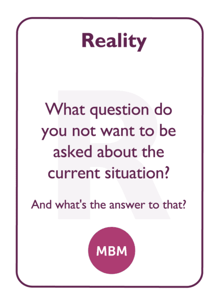 Caroline coaching card titled Reality