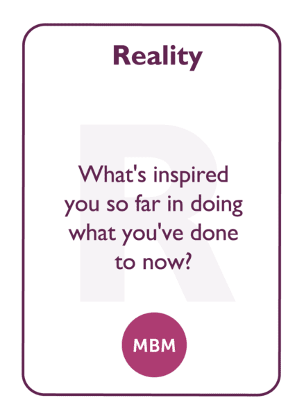 Caroline coaching card titled Reality