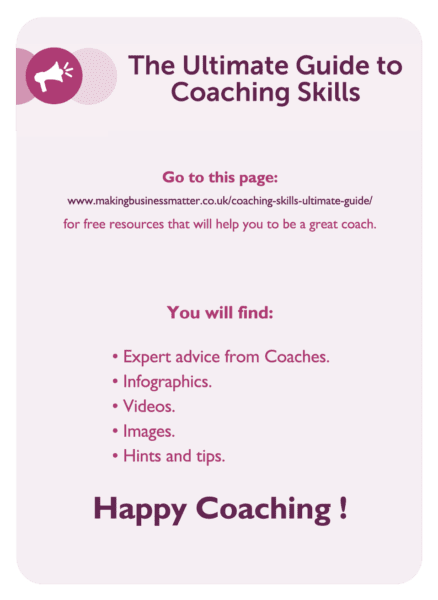 GROW coaching card titled The Ultimate Guide to Coaching Skills
