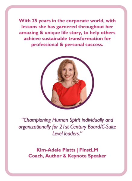 C-suite coaching card with Kim-Adele Platts