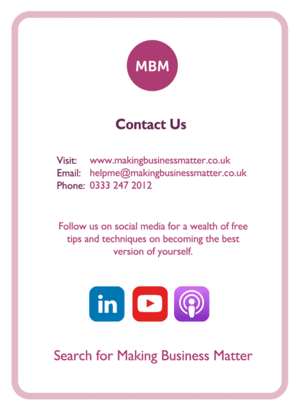 C-suite coaching card titled Contact Us