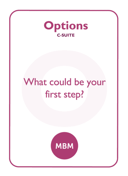 Coaching card titled Options C-suite