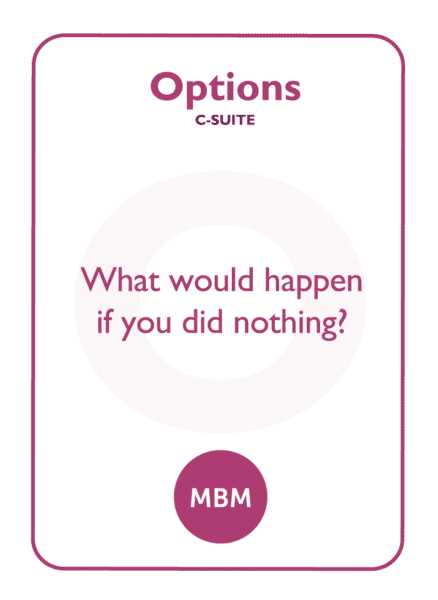 Coaching card titled Options C-suite