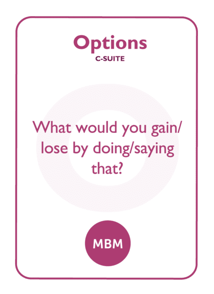 Coaching card titled Options C-suite