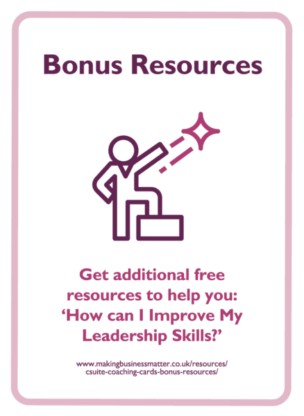 C-suite coaching card titled Bonus Resources