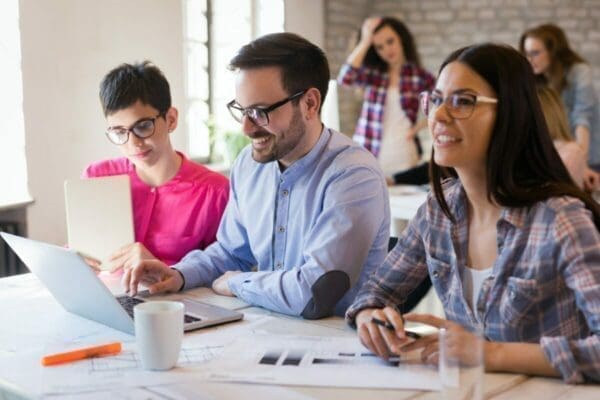 Students attending a management training course