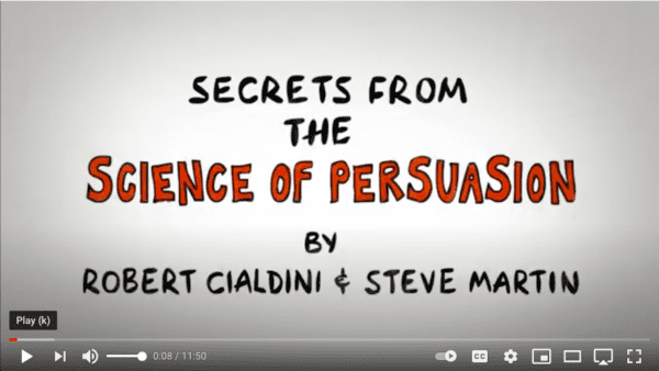 Links to YouTube video about the Science of Persuasion 