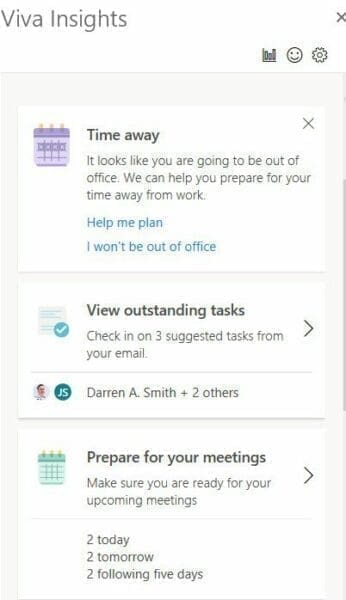 Mobile screenshot of Communication Habits section of MyAnalytics 