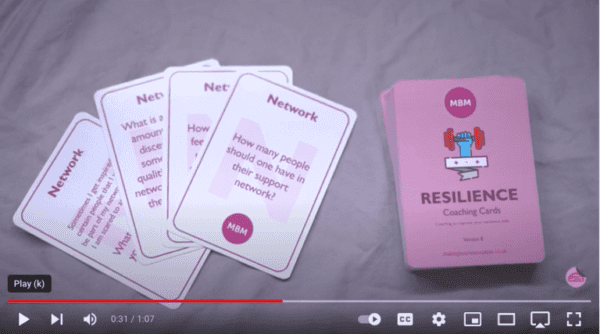 Screenshot of MBM video on Resilience coaching cards