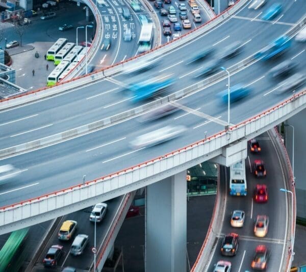 Busy road represents a fast and busy workday