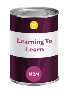 Purple tin with Learning to Learn on label for MBM learning course