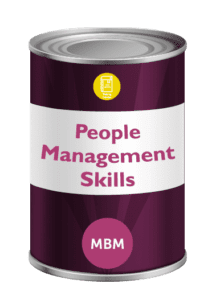 Purple tin with People Skills on label for MBM People management skills course