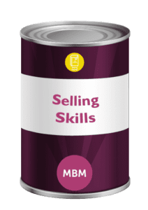 Purple tin with Selling Skills on the tin for MB Selling Skills training course