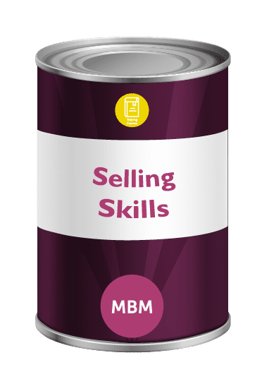 Purple tin with Selling Skills on the tin for MB Selling Skills training course