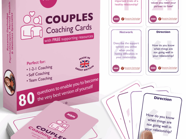 MBM Couples coaching card pack next to direction card