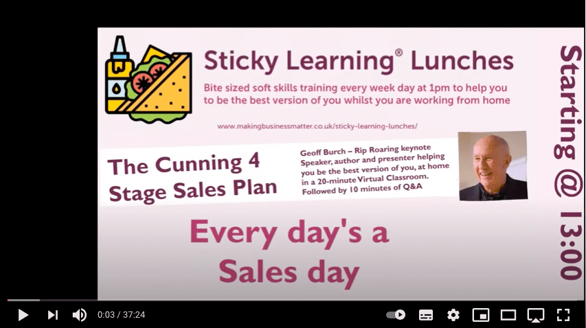 Screenshot of sticky learning lunch