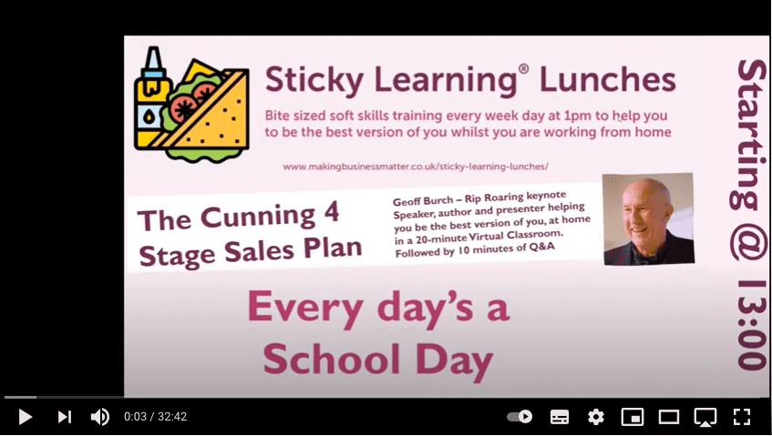 Screenshot of sticky learning lunch