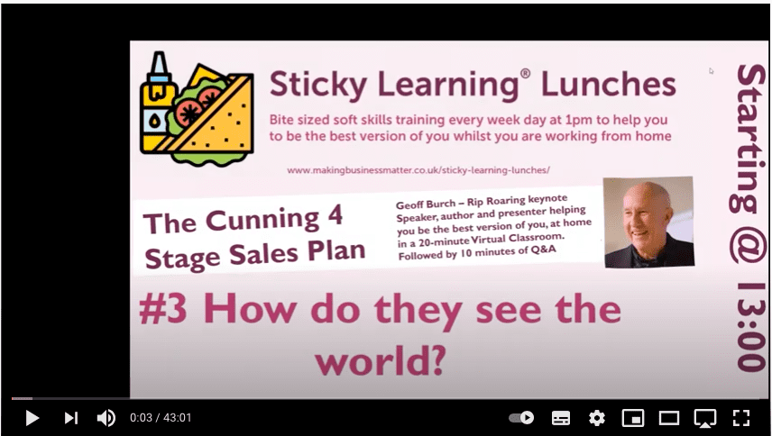 Screenshot of sticky learning lunch