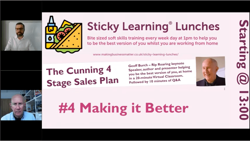 Screenshot of sticky learning lunch