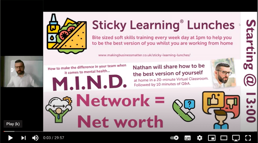 Screenshot of sticky learning lunch