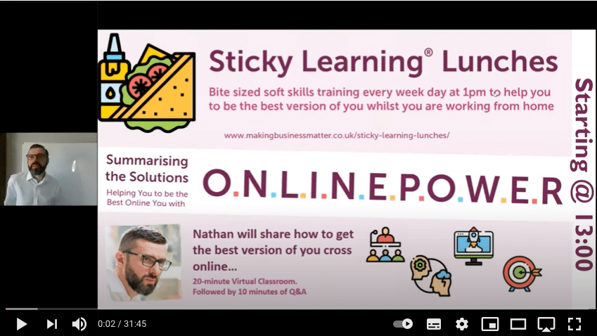 Screenshot of sticky learning lunch