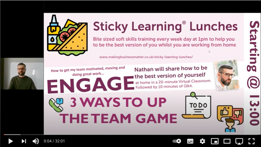 Screenshot of sticky learning lunch