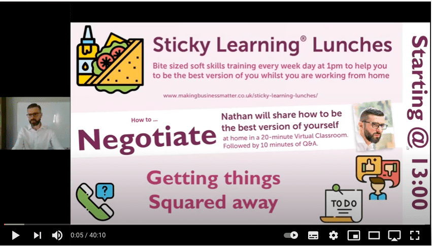 Screenshot of sticky learning lunch