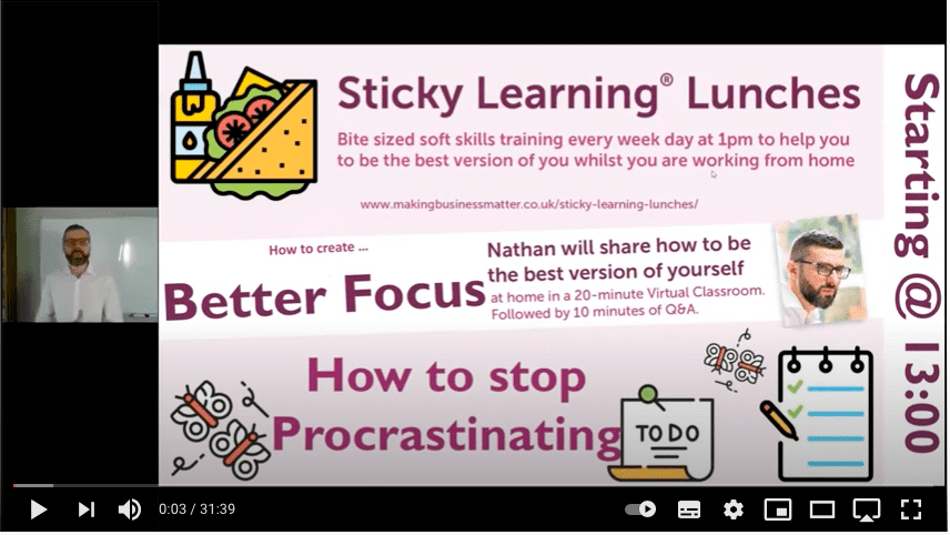 Screenshot of sticky learning lunch