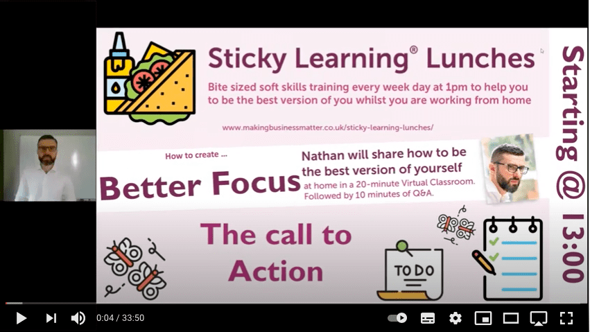 Screenshot of sticky learning lunch