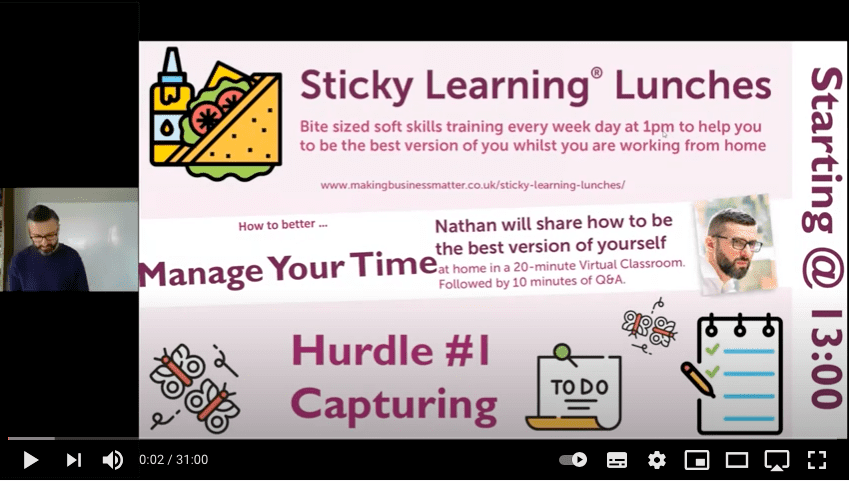 Screenshot of sticky learning lunch