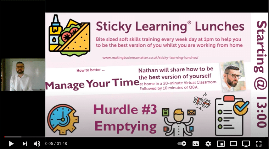 Screenshot of sticky learning lunch