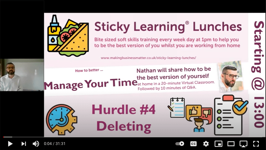 Screenshot of sticky learning lunch