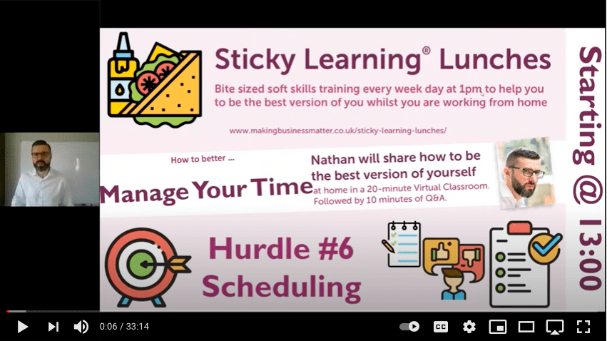 Screenshot of sticky learning lunch