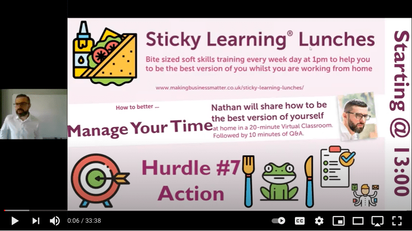 Screenshot of sticky learning lunch