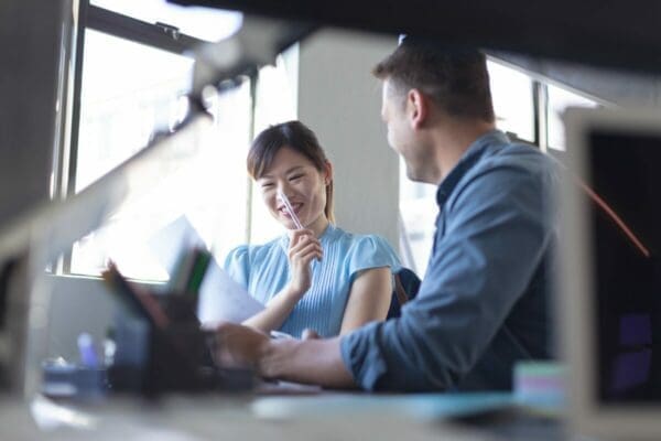 A coach training his female student to grow