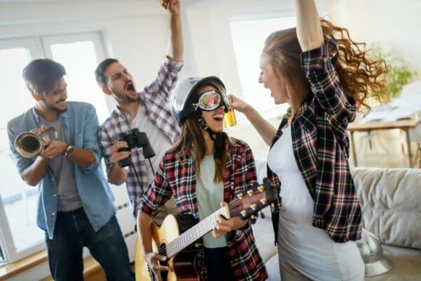 Coworkers having fun to boost team morale