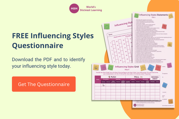 Free download of Influencing styles questionnaire CTA with button