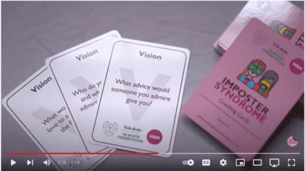 Screenshot of MBM video on Impostor Syndrome coaching cards