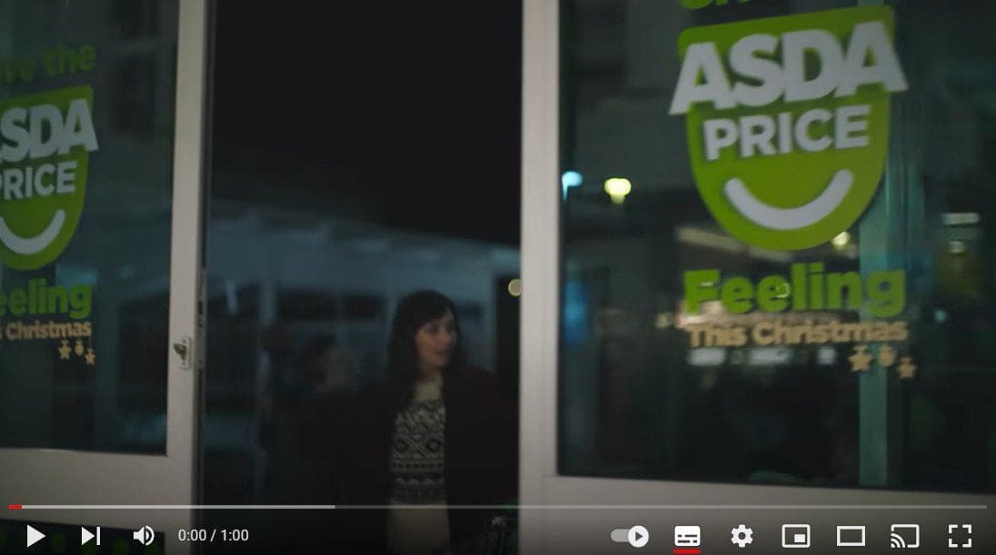 Links to YouTube video about Asda Christmas Advert 2021