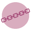 purple circle with chain graphic over the top