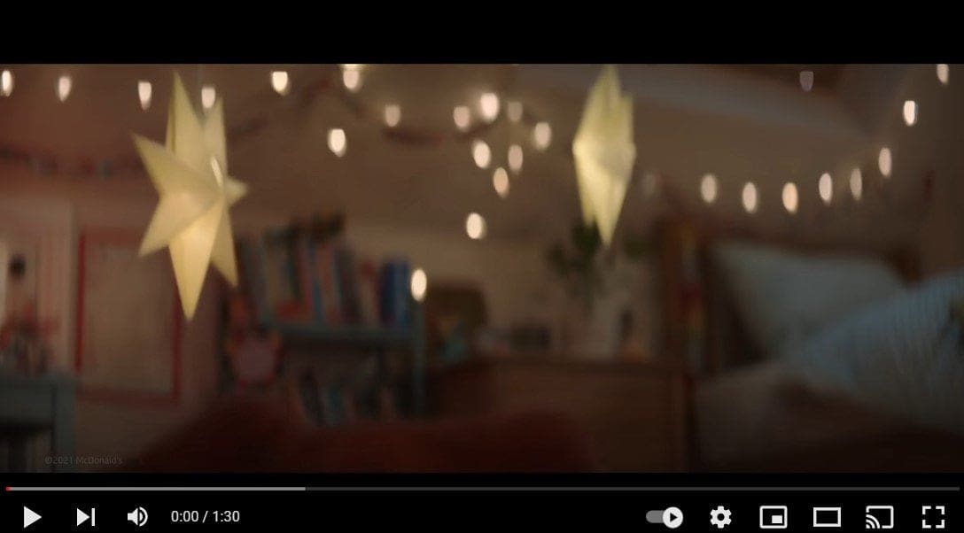 Links to YouTube video about McDonalds Christmas Advert 2021