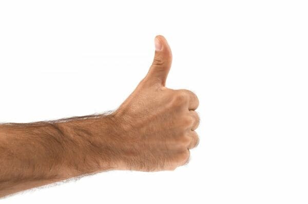 Thumbsup on plain background