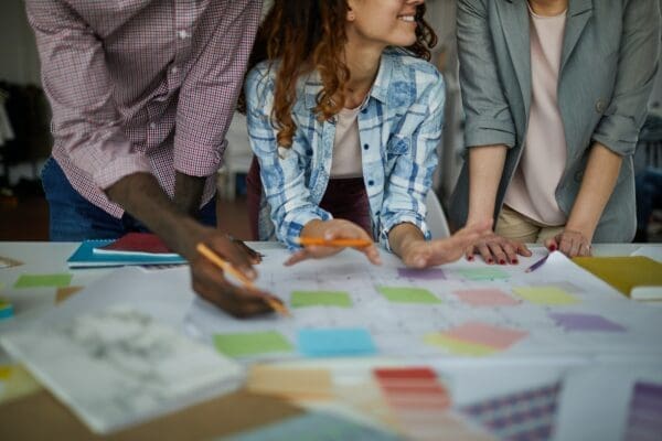 Colleagues in a team planning meeting