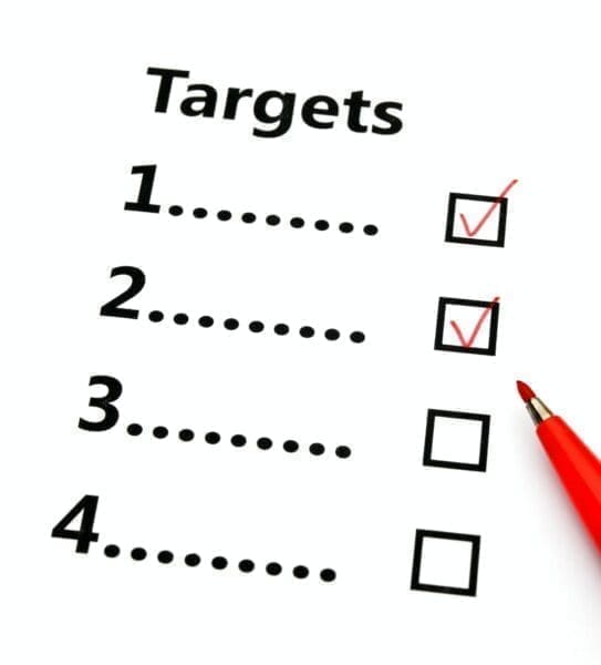 List of targets at 4 tick boxes