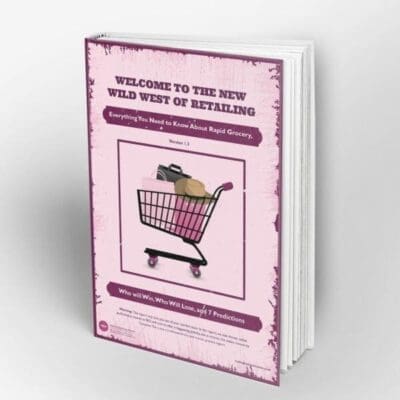 Purple book cover mockup for Welcome to the new wild west of retailing by MBM
