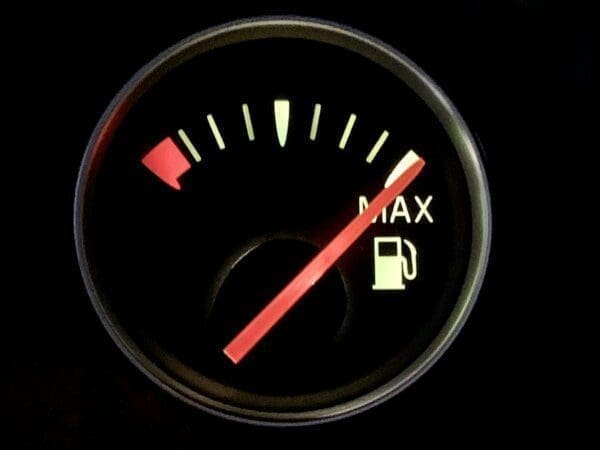 Maximum fuel Car fuel gauge indicator on maximum