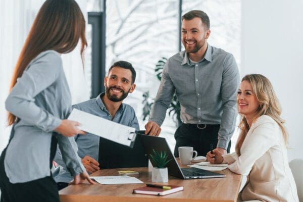 Group of business people that being proactive in the office