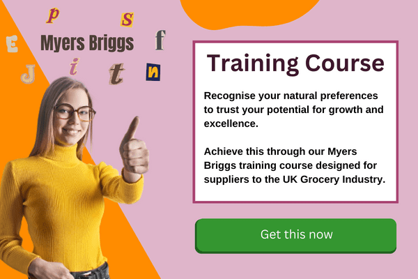 Myers Briggs Training Course Myers Briggs Training Course banner with a girl showing thumbs up and MBTI personality letters