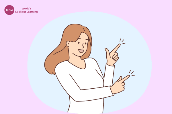 Cartoon woman giving tips gesture